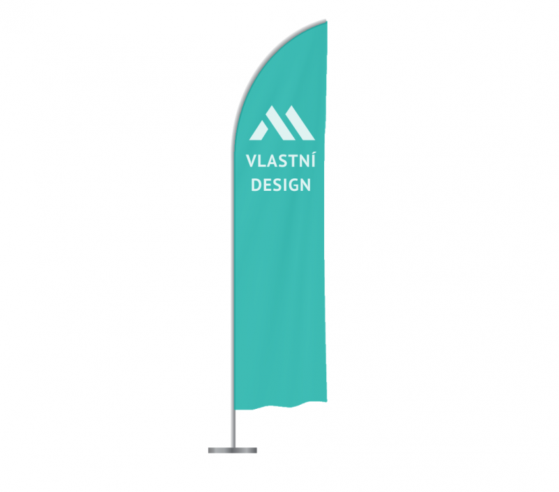Reklamní vlajka typu Beachflag s potiskem vlastní grafiky